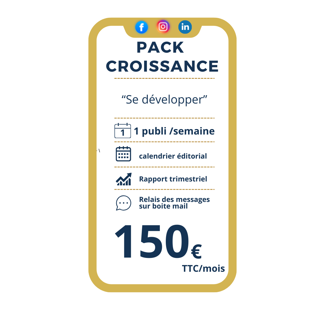 Pack Croissance Community management gestion réseaux sociaux Pack Croissance Community management gestion réseaux sociaux